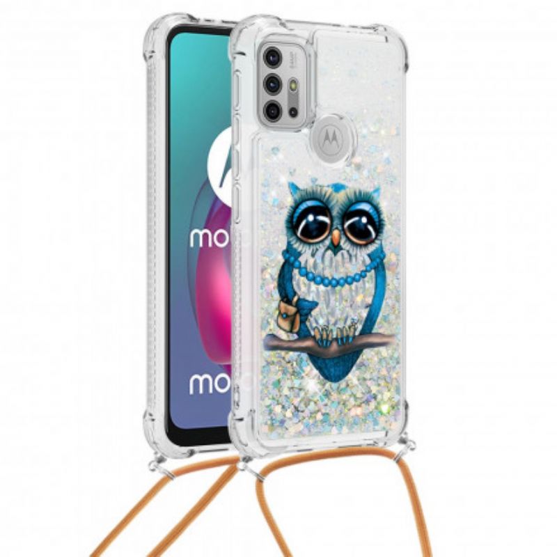 Skal Moto G30 / G10 Miss Owl Sequin Dragsko