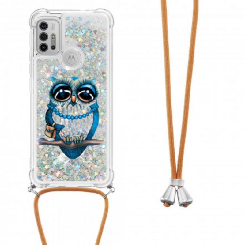 Skal Moto G30 / G10 Miss Owl Sequin Dragsko