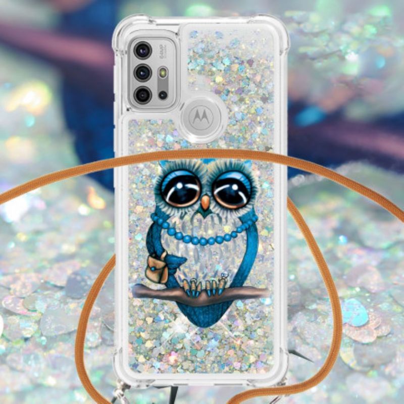 Skal Moto G30 / G10 Miss Owl Sequin Dragsko