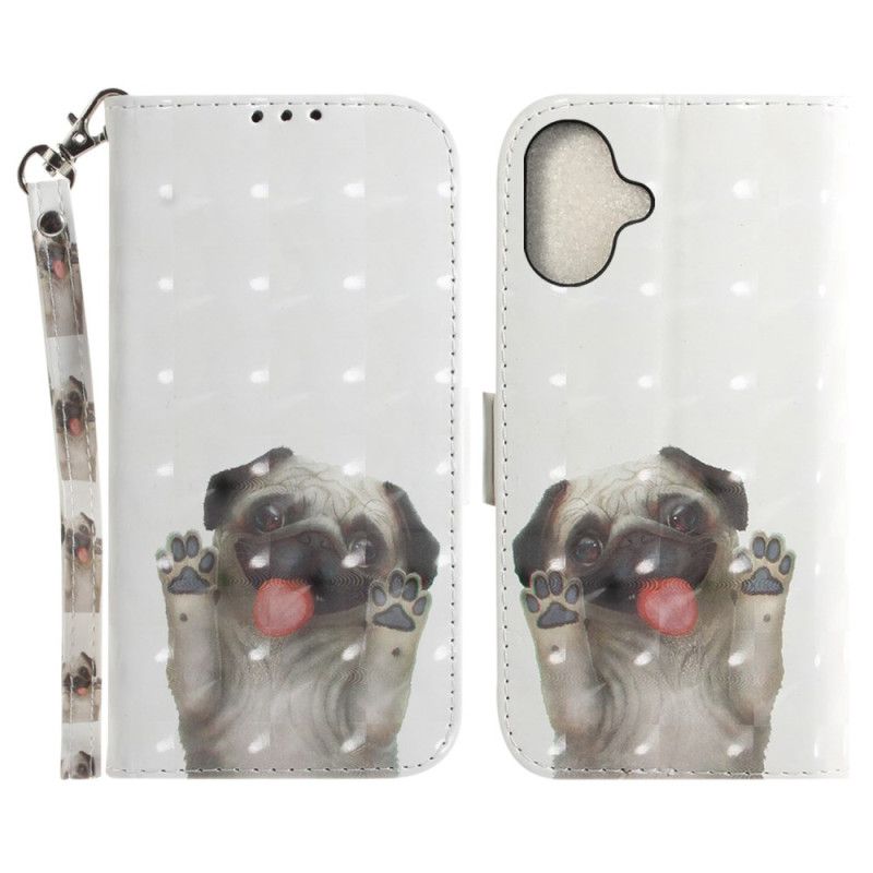 Fodral iPhone 16 Lanyard Pug