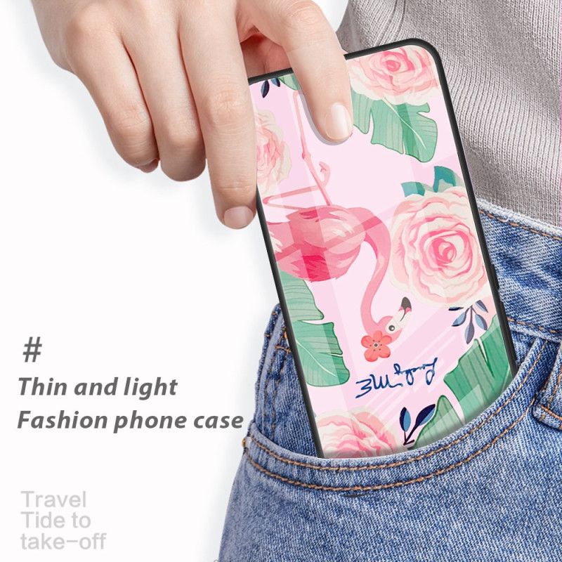 Skal iPhone 16 Rosa Blommor I Härdat Glas