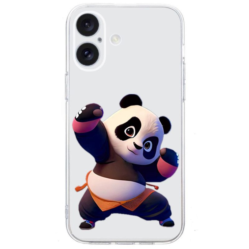 Skal iPhone 16 Transparent Panda Edge