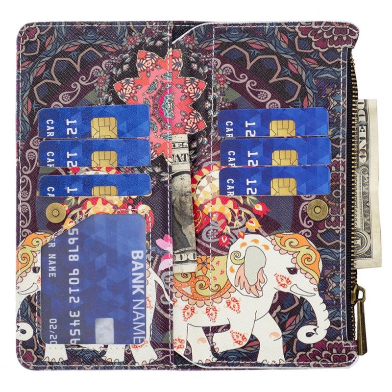 Skyddsfodral iPhone 16 Tribal Elephant Wallet