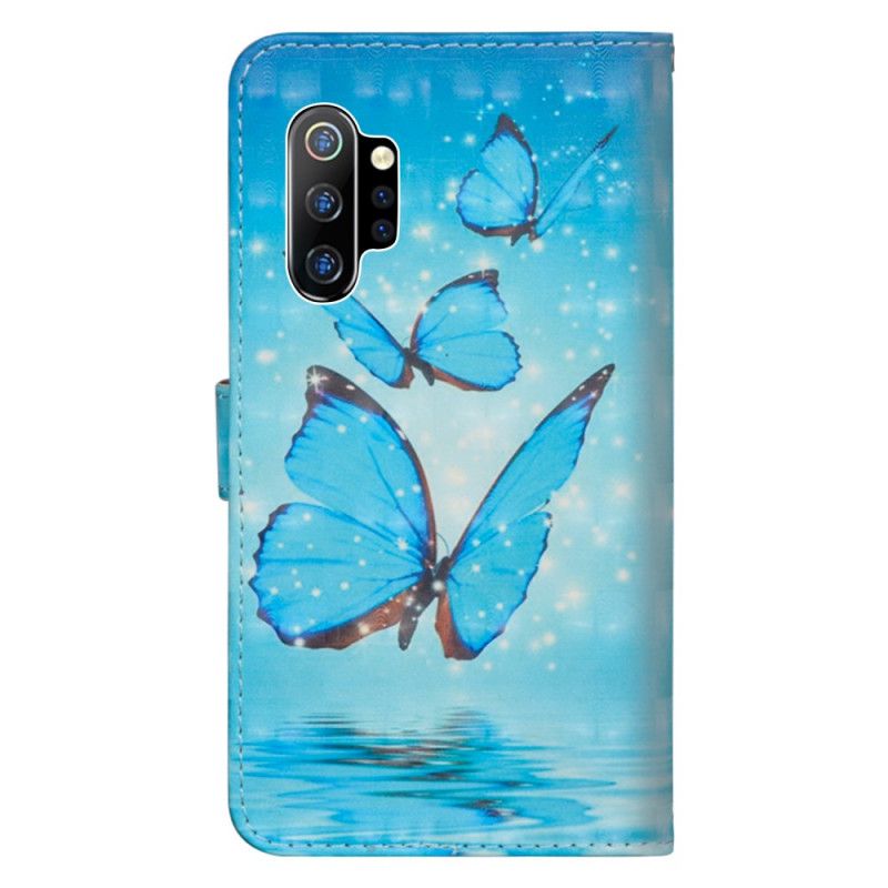 Fodral för Samsung Galaxy Note 10 Plus Flygande Blå Fjärilar