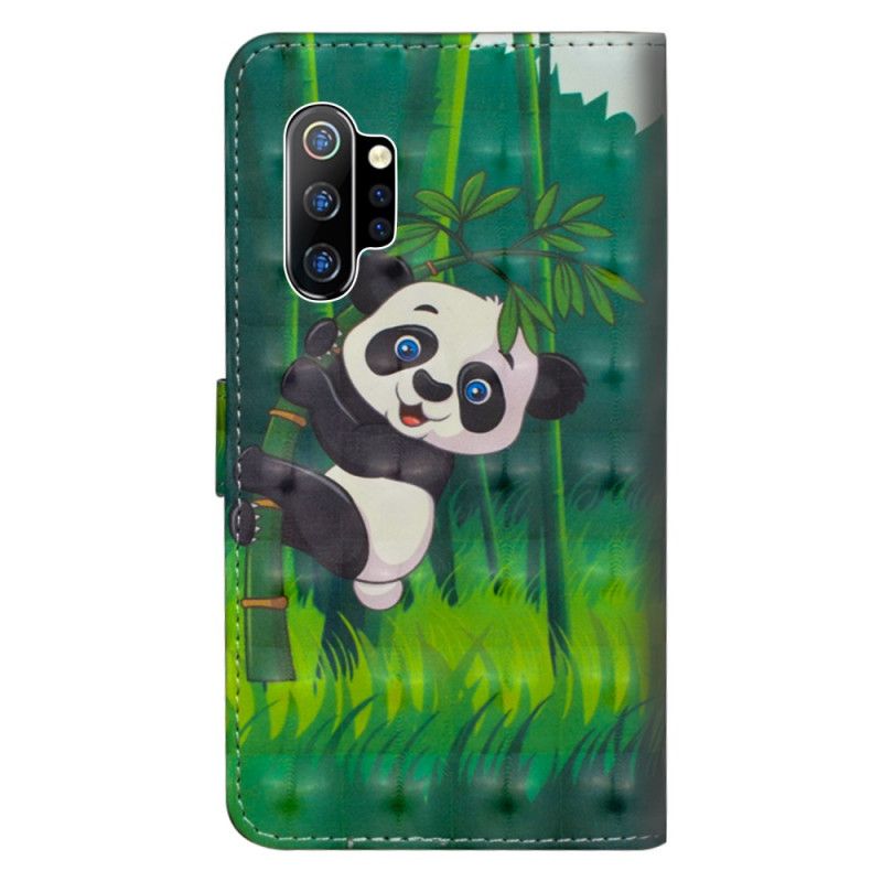 Läderfodral Samsung Galaxy Note 10 Plus Mobilskal Panda Och Bambu