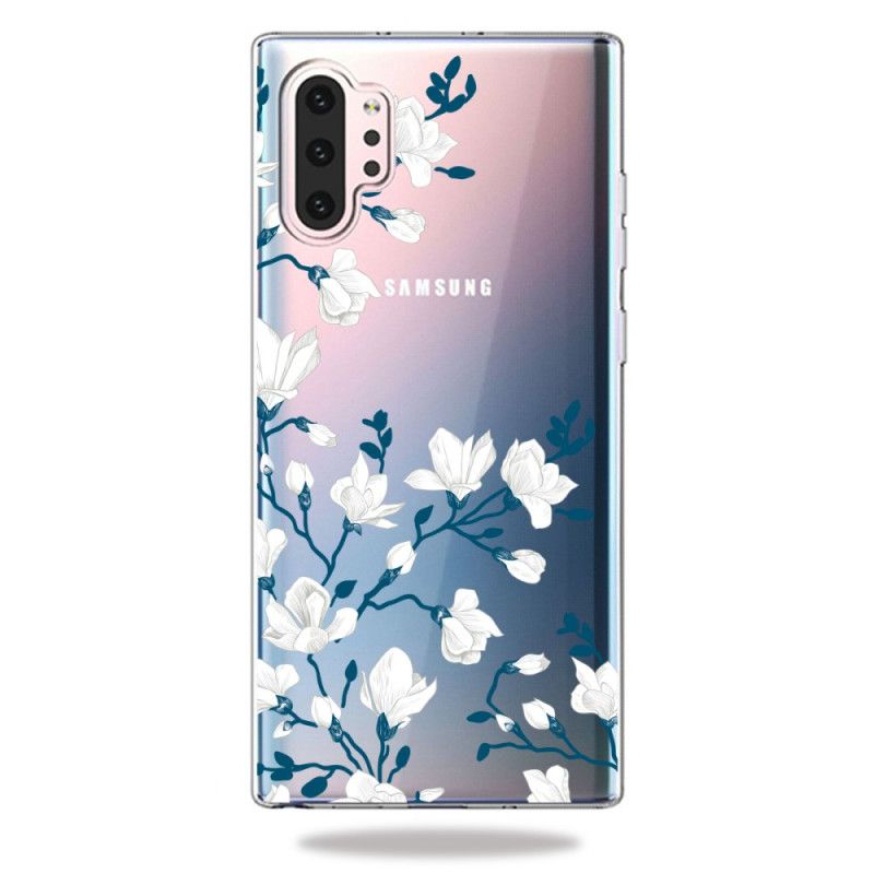 Skal Samsung Galaxy Note 10 Plus Mobilskal Vita Blommor