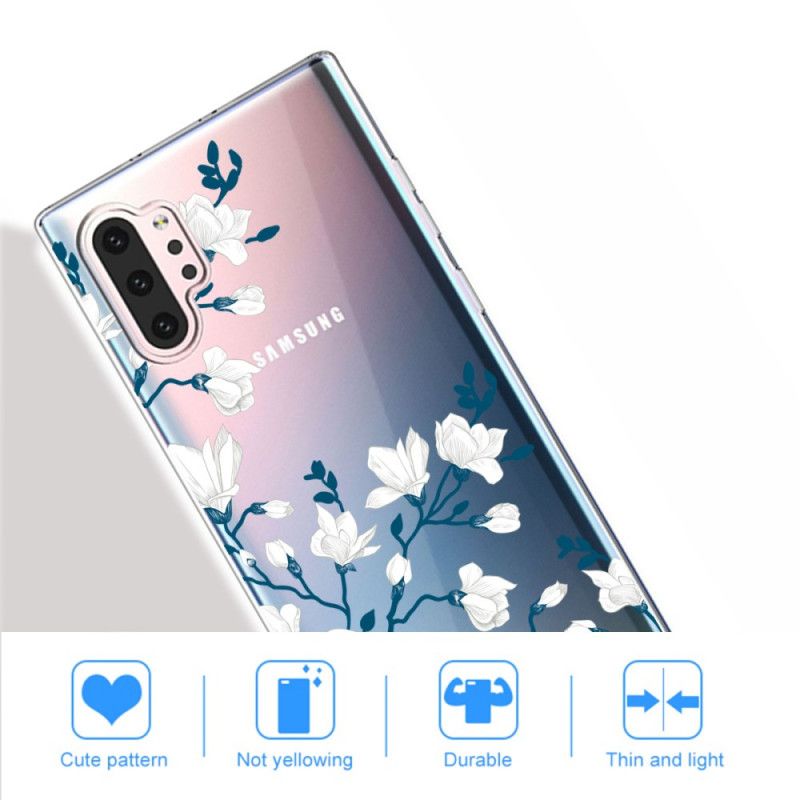 Skal Samsung Galaxy Note 10 Plus Mobilskal Vita Blommor