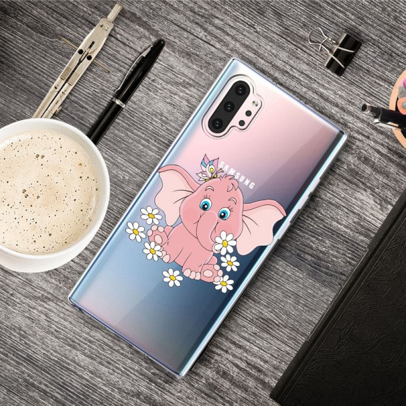 Skal Samsung Galaxy Note 10 Plus Transparent Rosa Elefant