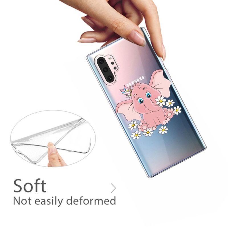 Skal Samsung Galaxy Note 10 Plus Transparent Rosa Elefant