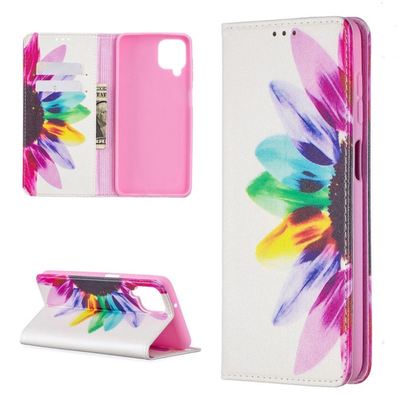 Folio-fodral Samsung Galaxy A12 Akvarellblomma