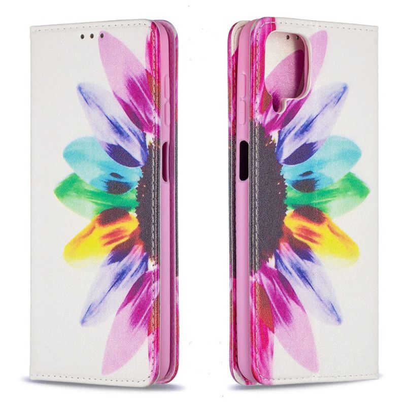 Folio-fodral Samsung Galaxy A12 Akvarellblomma