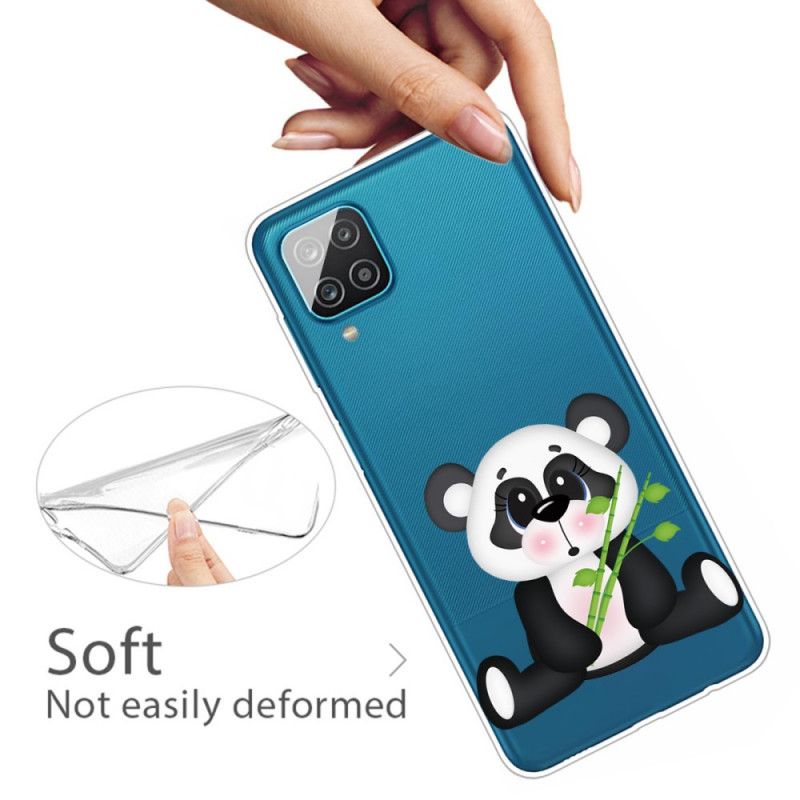 Skal för Samsung Galaxy A12 Transparent Ledsen Panda