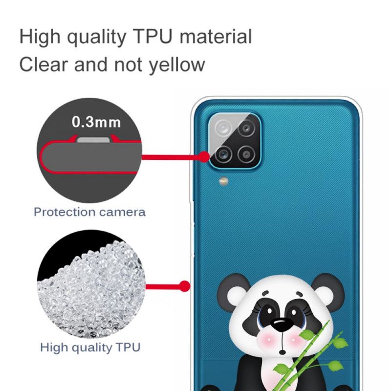 Skal för Samsung Galaxy A12 Transparent Ledsen Panda