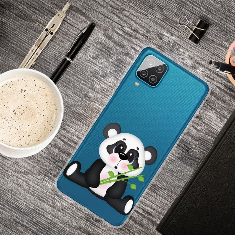 Skal för Samsung Galaxy A12 Transparent Ledsen Panda