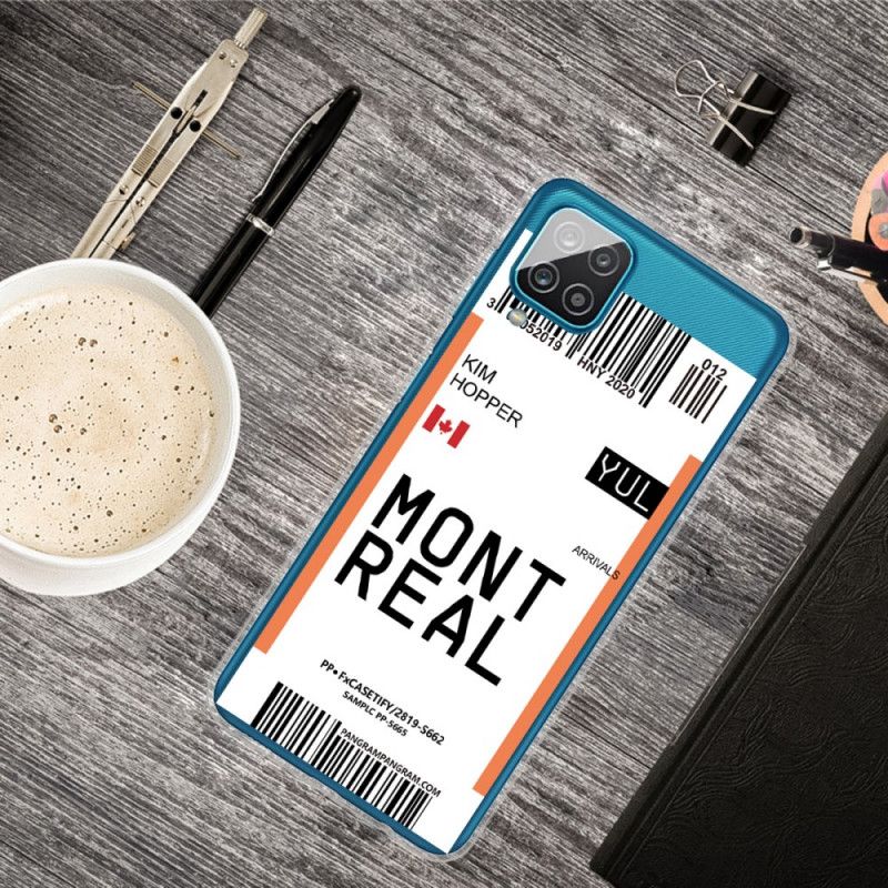 Skal Samsung Galaxy A12 Mobilskal Boardingkort Till Montreal