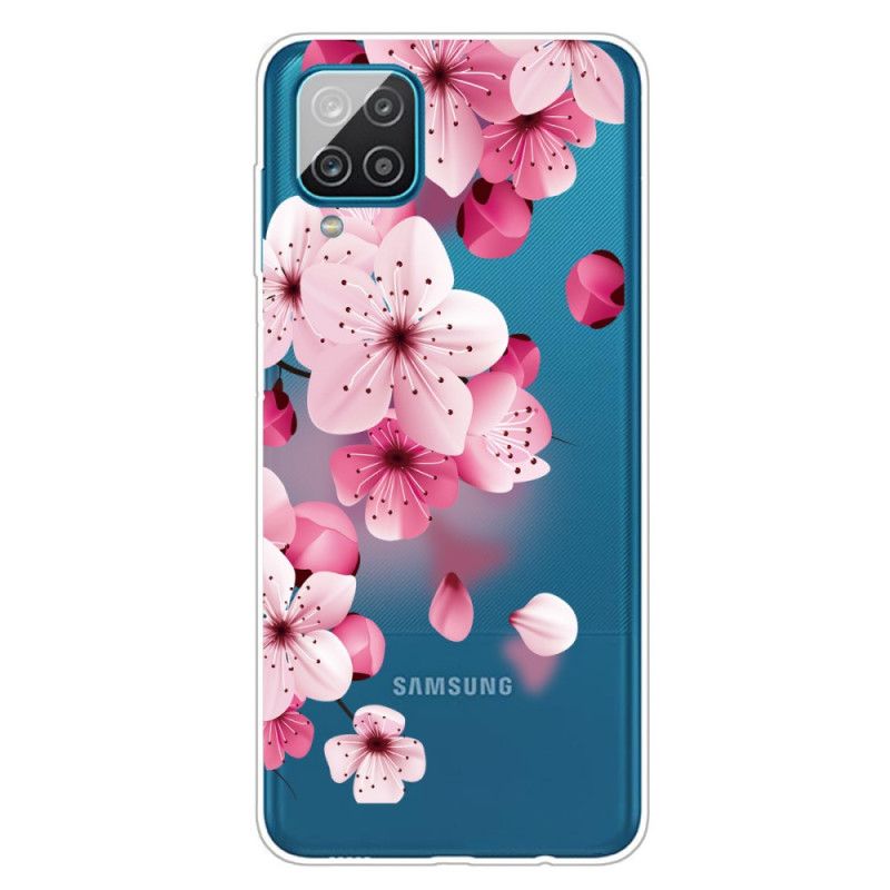 Skal Samsung Galaxy A12 Mobilskal Små Rosa Blommor