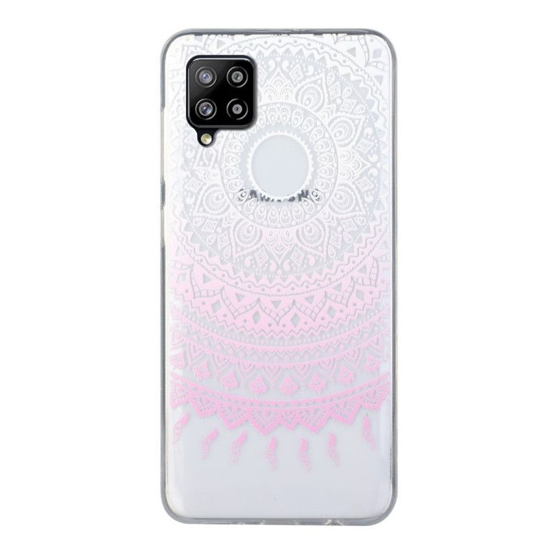 Skal Samsung Galaxy A12 Rosa Transparent Färgglad Mandala