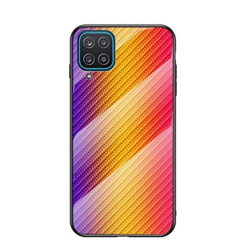 Skal Samsung Galaxy A12 Svart Kolfiberhärdat Glas