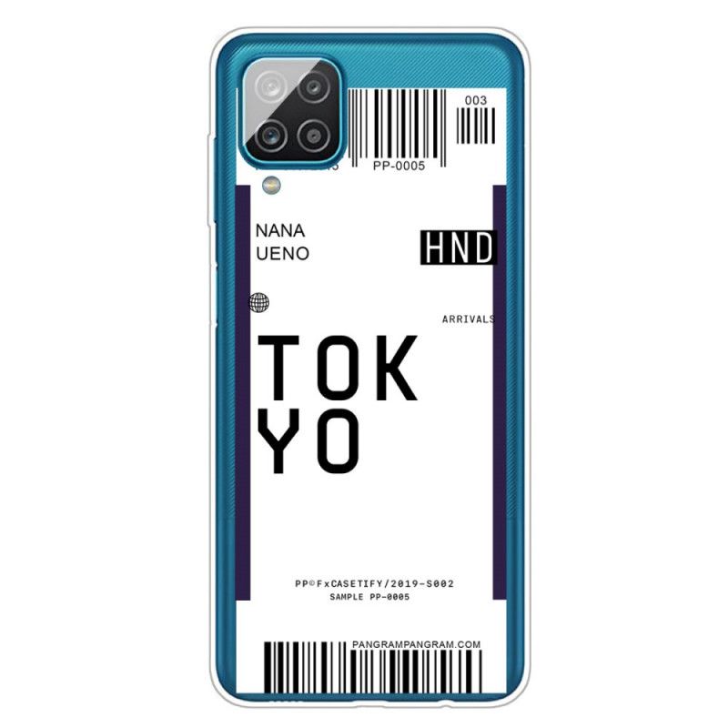 Skal Samsung Galaxy A12 Svart Mobilskal Boarding Pass Tokyo