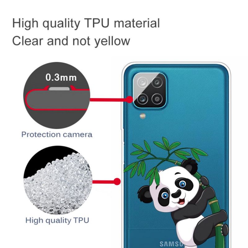 Skal Samsung Galaxy A12 Transparent Panda På Bambu