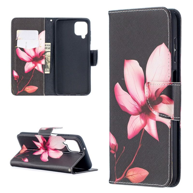 Skyddsfodral Samsung Galaxy A12 Rosa Blomma