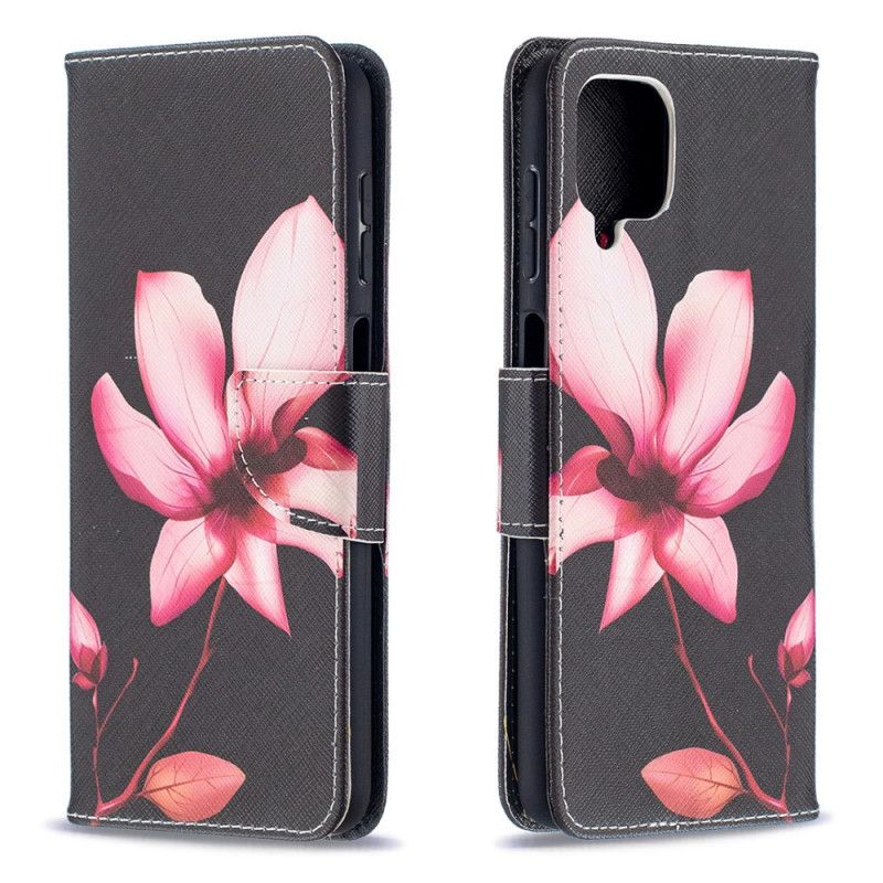 Skyddsfodral Samsung Galaxy A12 Rosa Blomma