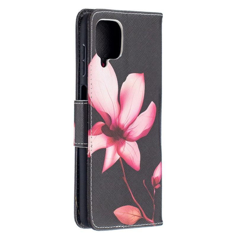 Skyddsfodral Samsung Galaxy A12 Rosa Blomma