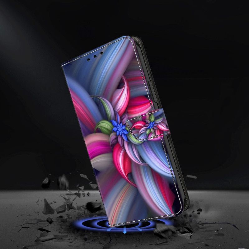 Läderfodral Samsung Galaxy A55 5g Telefonfodral Blomma I Färg