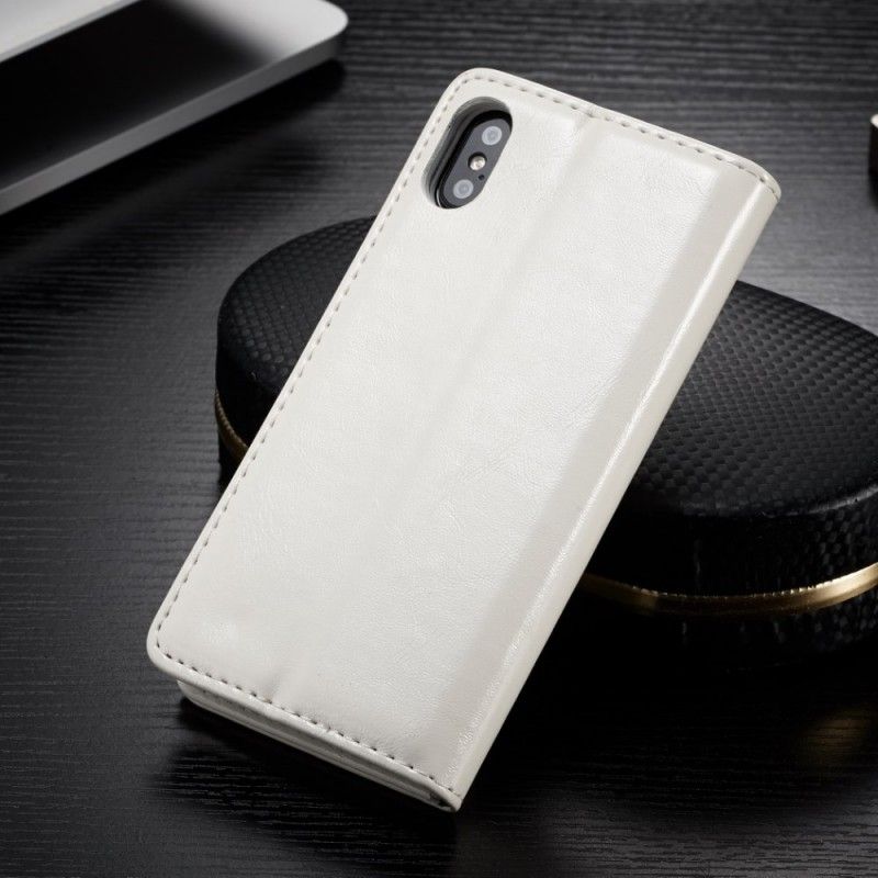 Folio-fodral iPhone XS Svart Caseme Oljevax