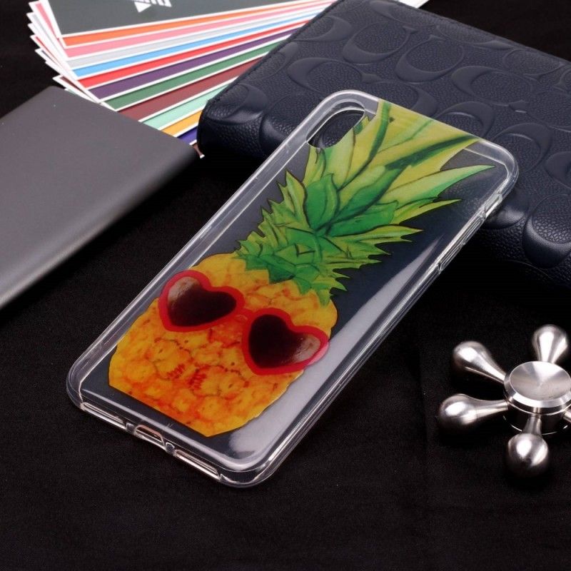 Skal iPhone XS Transparent Inkognito Ananas