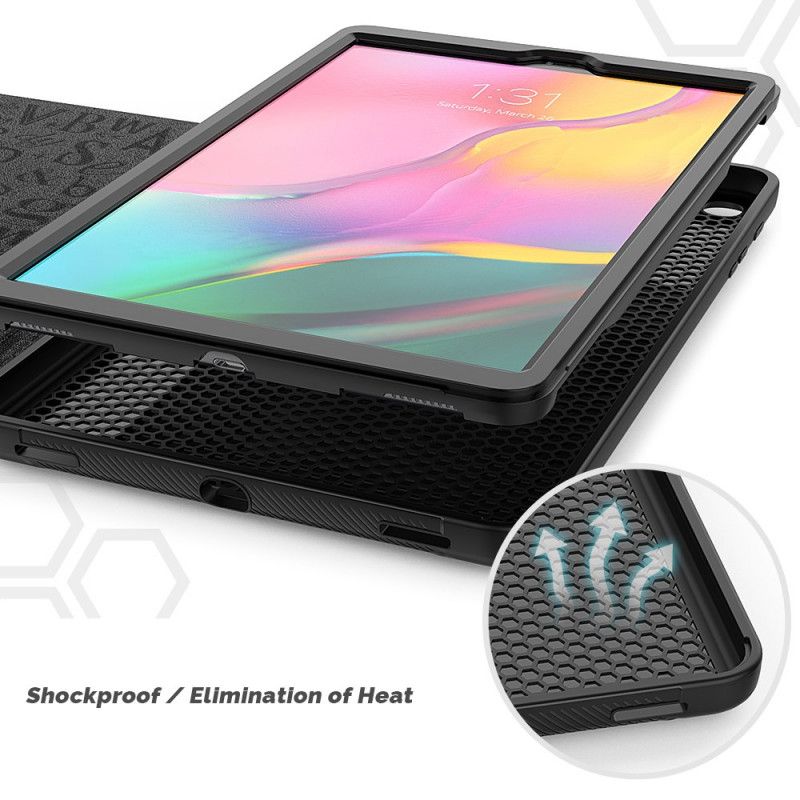 Case Samsung Galaxy Tab A 10.1 (2019) Svart Mobilskal Magnetiskt Stöd För Flera Vinklar