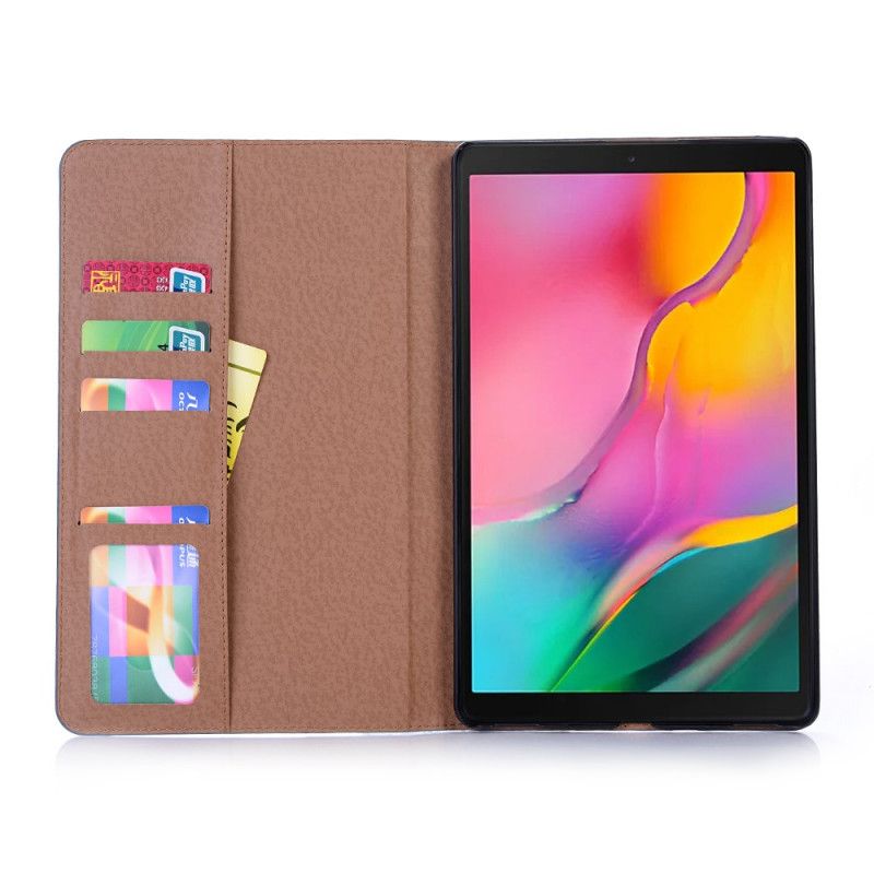 Fodral Samsung Galaxy Tab A 10.1 (2019) Svart Vintage Nitar I Konstläder