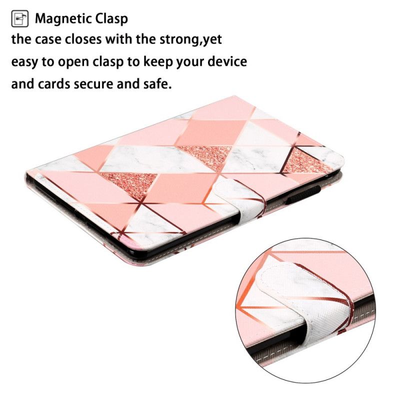 Läderfodral Samsung Galaxy Tab A 10.1 (2019) Mobilskal Geometrisk Marmor