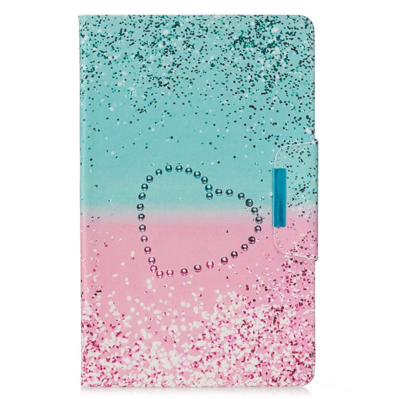 Läderfodral Samsung Galaxy Tab A 10.1 (2019) Mobilskal Glitterhjärta Med Design