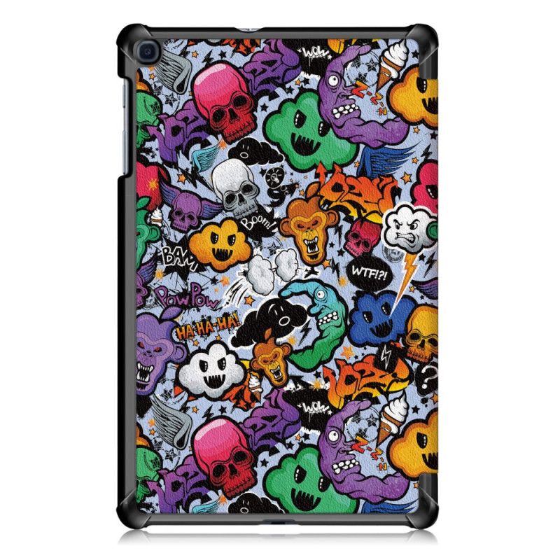 Smart Fodral Samsung Galaxy Tab A 10.1 (2019) Röd Förstärkt Graffiti