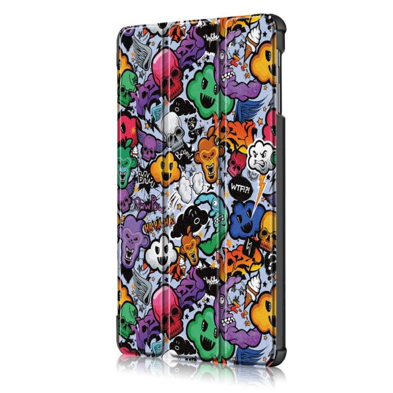 Smart Fodral Samsung Galaxy Tab A 10.1 (2019) Röd Förstärkt Graffiti