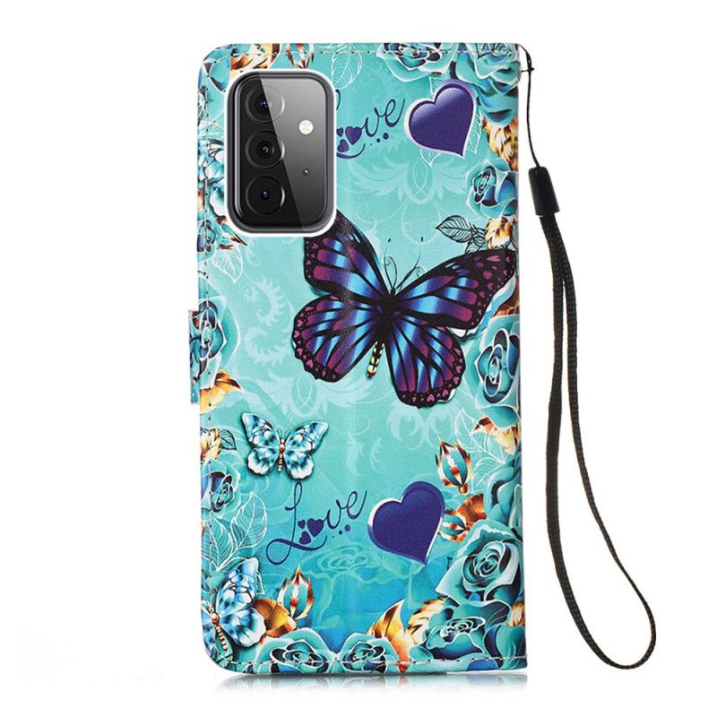 Fodral Samsung Galaxy A52 4G / A52 5G Gyllene Fjärilar