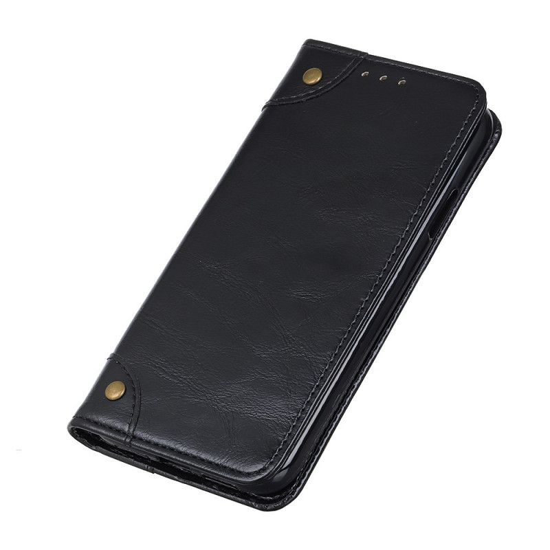 Folio-fodral för Samsung Galaxy A52 4G / A52 5G Svart Nappaläderstil