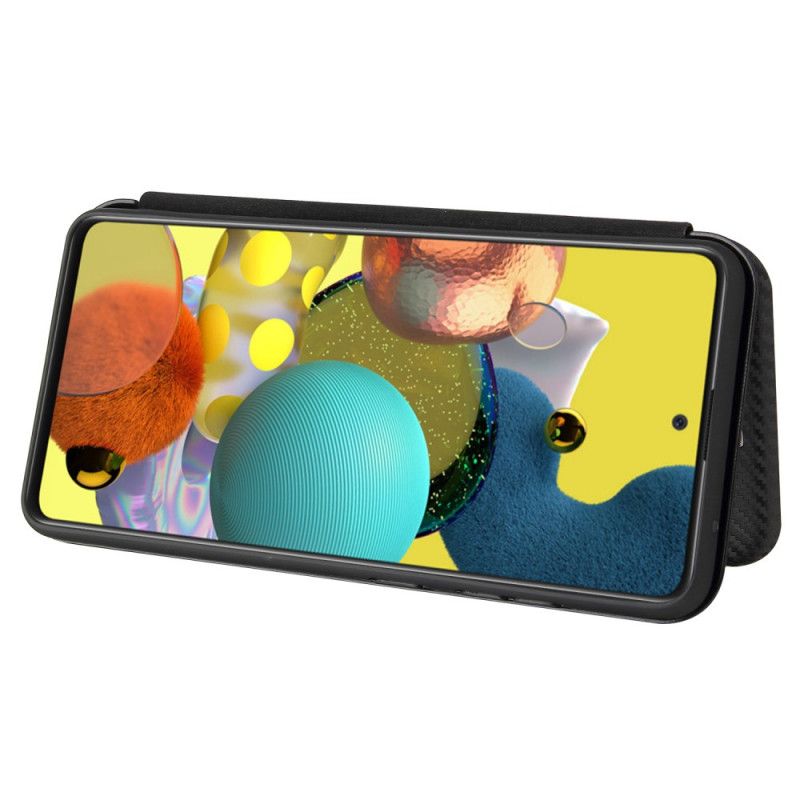 Folio-fodral Samsung Galaxy A52 4G / A52 5G Svart Kolfiber