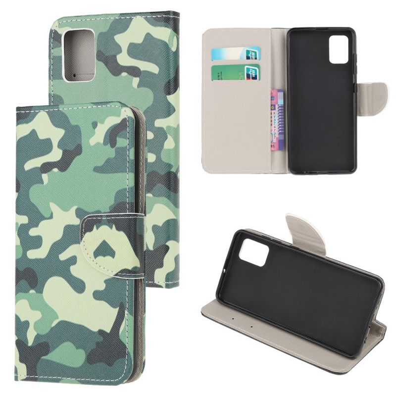 Läderfodral Samsung Galaxy A52 4G / A52 5G Mobilskal Militär Kamouflage