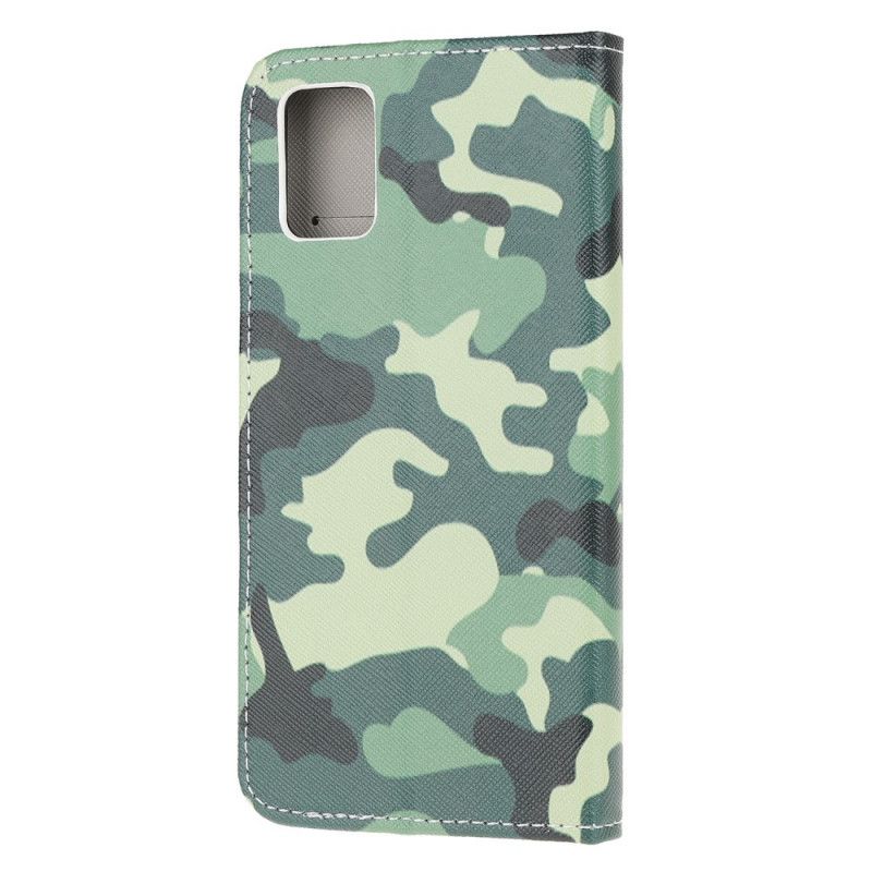 Läderfodral Samsung Galaxy A52 4G / A52 5G Mobilskal Militär Kamouflage