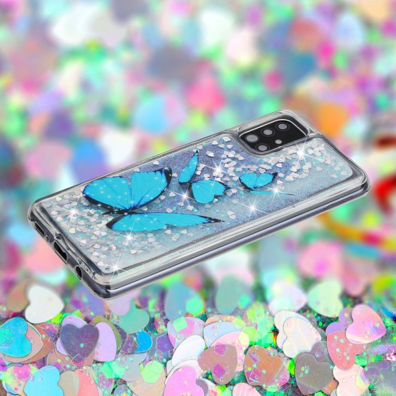 Skal för Samsung Galaxy A52 4G / A52 5G Glitter Flygande Fjärilar