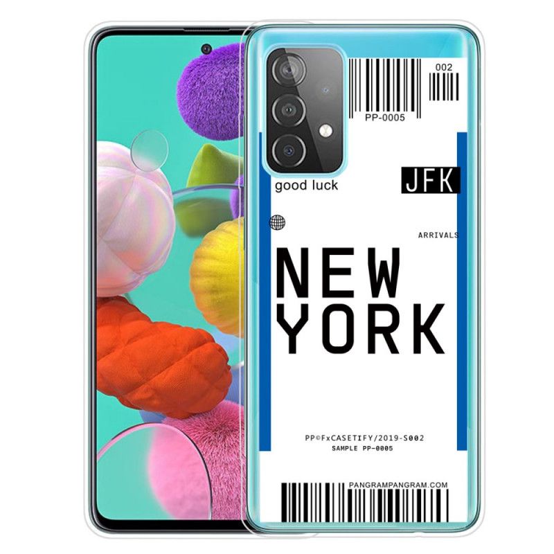 Skal för Samsung Galaxy A52 4G / A52 5G Svart Boardingkort Till New York