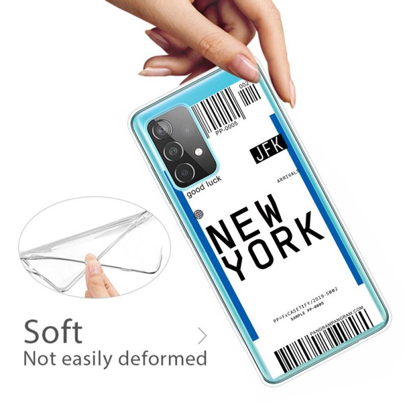 Skal för Samsung Galaxy A52 4G / A52 5G Svart Boardingkort Till New York