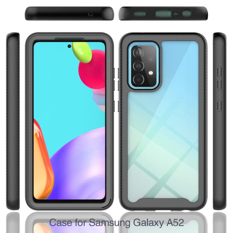 Skal för Samsung Galaxy A52 4G / A52 5G Svart Hybrid Silikonfälg Design