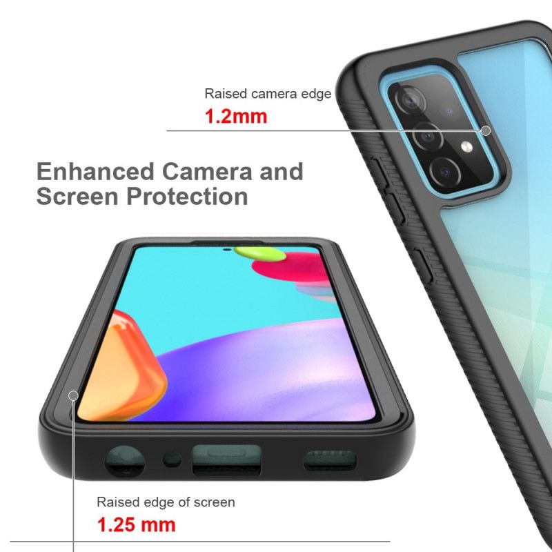 Skal för Samsung Galaxy A52 4G / A52 5G Svart Hybrid Silikonfälg Design
