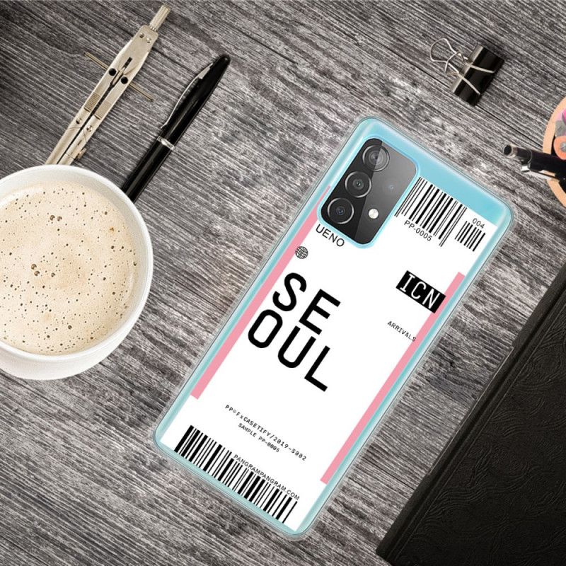 Skal Samsung Galaxy A52 4G / A52 5G Magenta Boardingkort Till Seoul