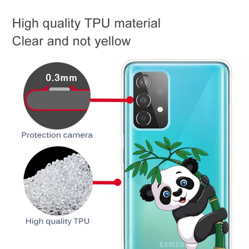 Skal Samsung Galaxy A52 4G / A52 5G Mobilskal Transparent Panda På Bambu