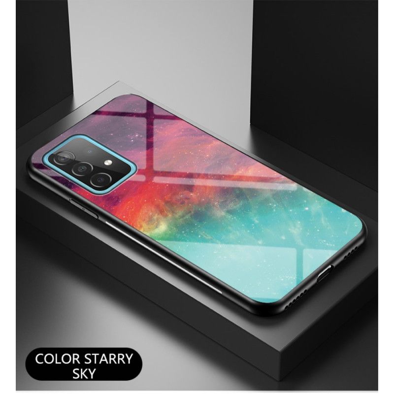 Skal Samsung Galaxy A52 4G / A52 5G Vit Mobilskal Skönhetshärdat Glas