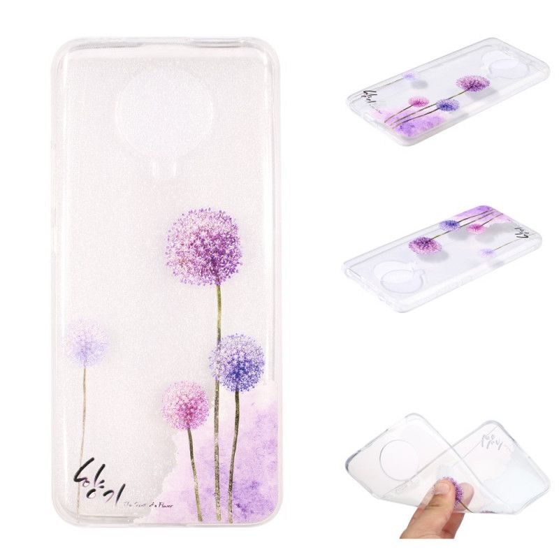 Skal Xiaomi Poco F2 Pro Transparent Färgade Maskrosor